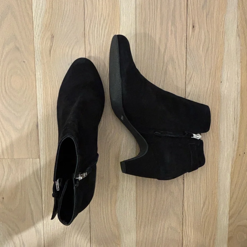 Sam Edelman Black Suede Ankle Booties with Buckle